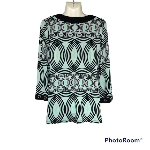 JM Collection Women’s Boho Style Tunic Grommet Trim neck & sleeve size small - Picture 2 of 5